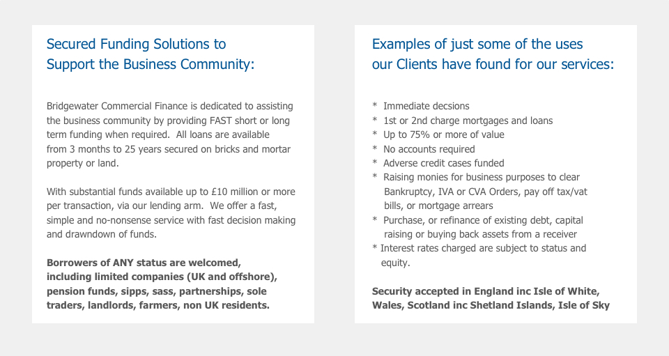 Secured funding solutions to support the business community